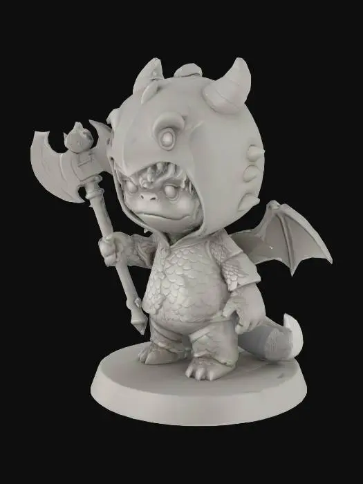 3D model for Dragon Kid Warrior