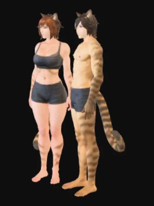 3D model for Catfolk Duo