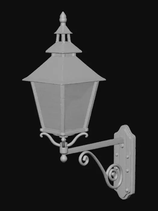 3D model for Lamp on Iron Bracket