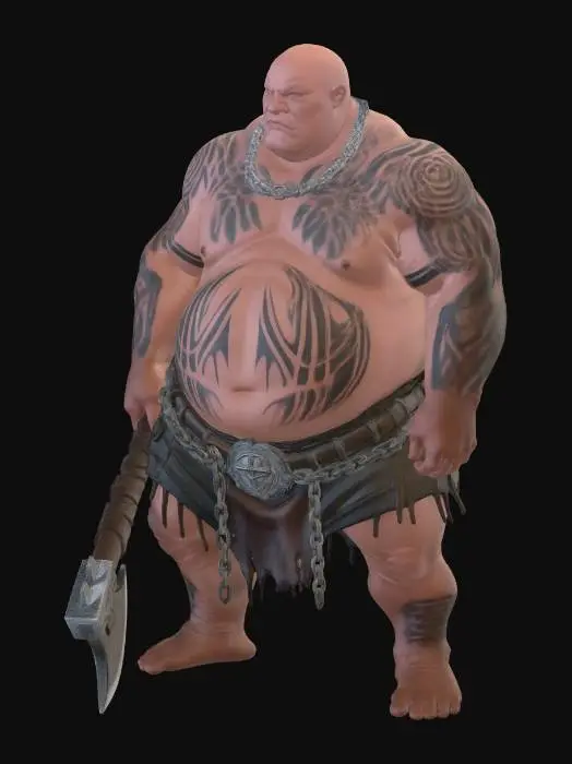 3D model for Tattooed Axe Warrior