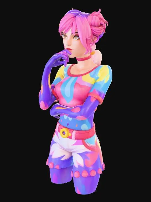 3D model for Pastel Neon Bloom