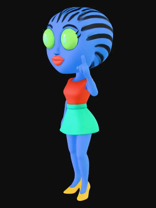 3D model for Azure Zebra Girl