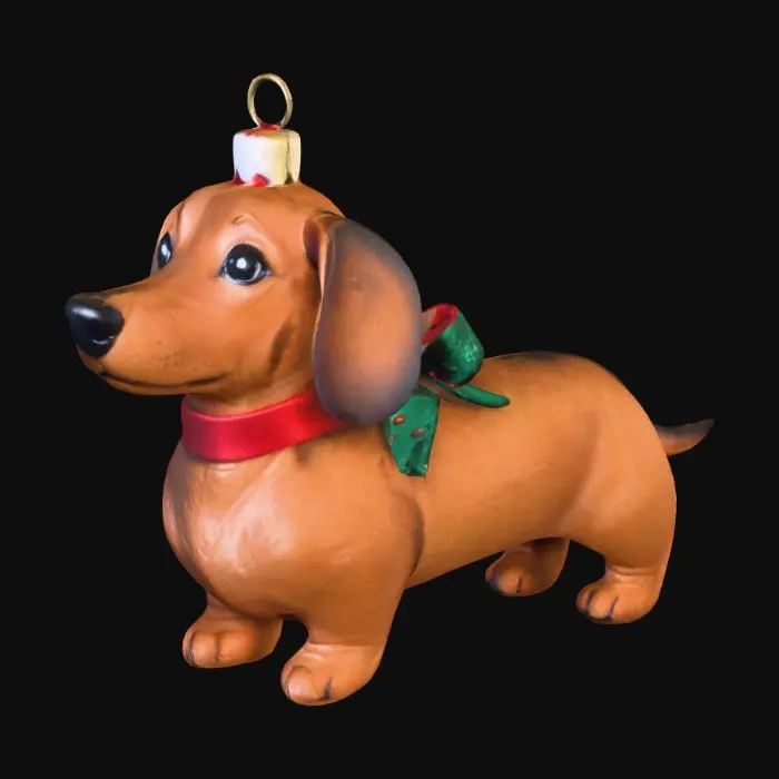 3D model for Quiero un adorno de navidad que sea un perro salchica
