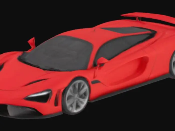 3D model for araba kırmızı uzun