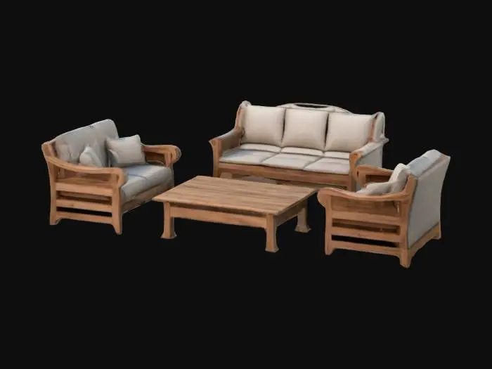 3D model for basic, balkan sofa set  