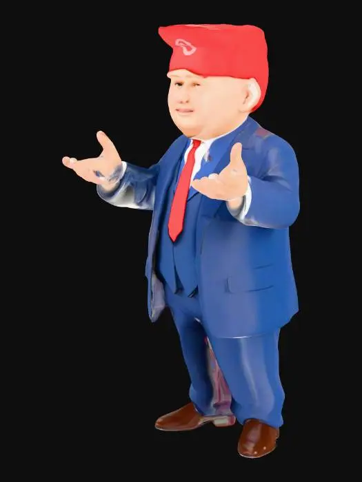 3D model for Realistic symmetrical Donald Trump, Doing T-Pose, arms out to sides.