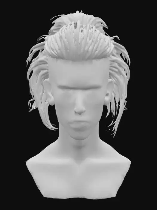 3D model for หัวชายไทย อายุ20ปี สร้างโมเดลเฉพาะหัว ไว้ผมทรงไทยโบราณ ชายหน้าตาโหดเหมือนหน้าตานักรบ ลายละเอียดชัดเจน ไม่มีส่วนบิดเบี้ยว ผิวคมชัด ตาคม