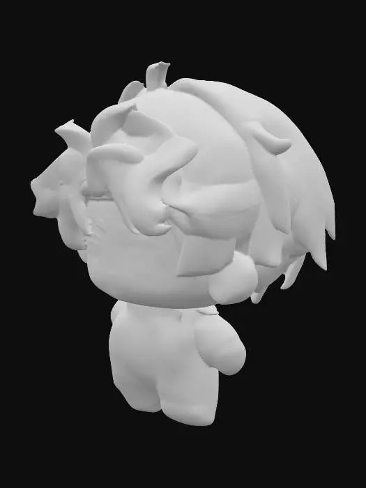 3D model for Dark-Haired Plush Character