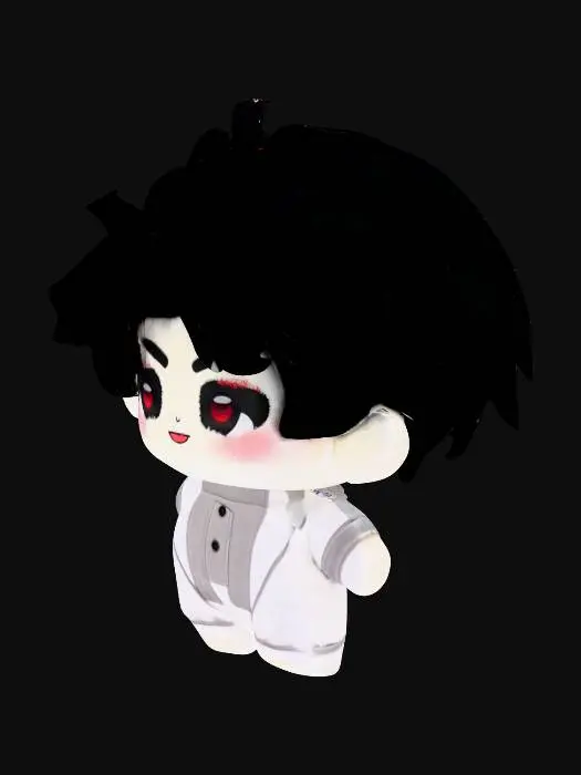 3D model for Dark-Haired Plush Character