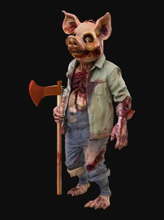 3D model for #Halloween2025#, John Pork Zombie realistic horrific