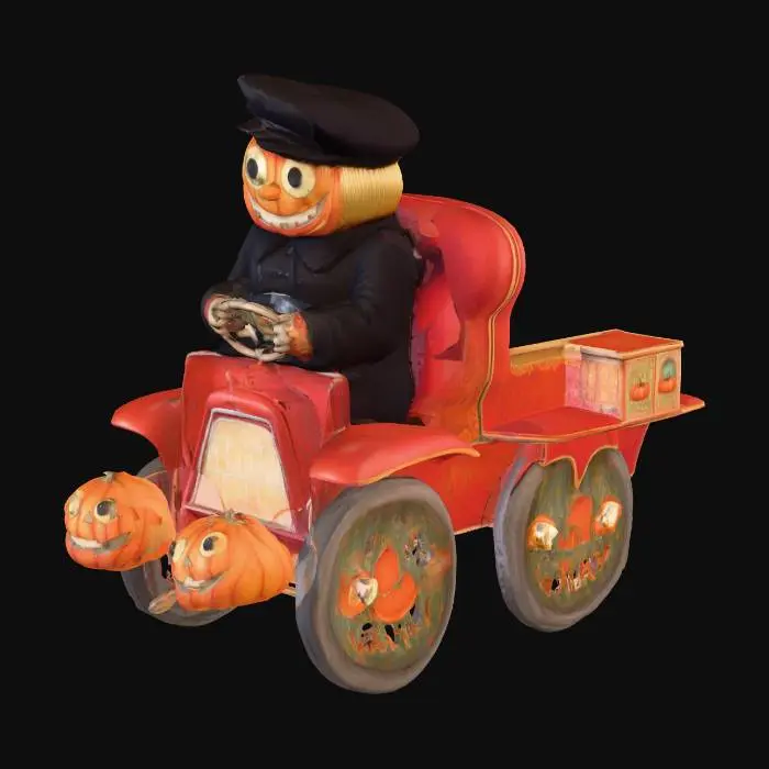3D model for Pumpkin Driver Halloween Card