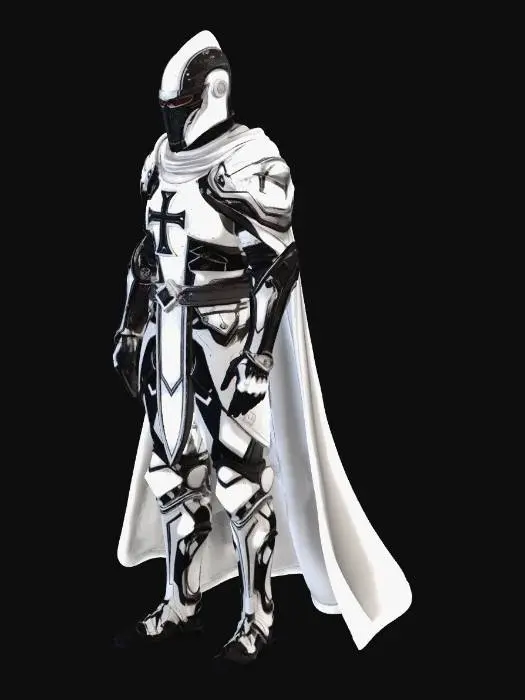 3D model for Design me a futuristic mediaeval type suit based on the Knights Templar
