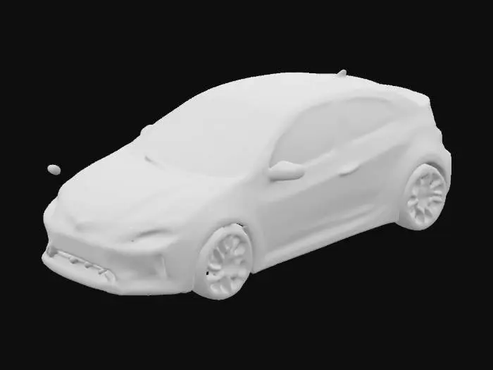 3D model for blue 2020s compact hatchback, design by lamborghini