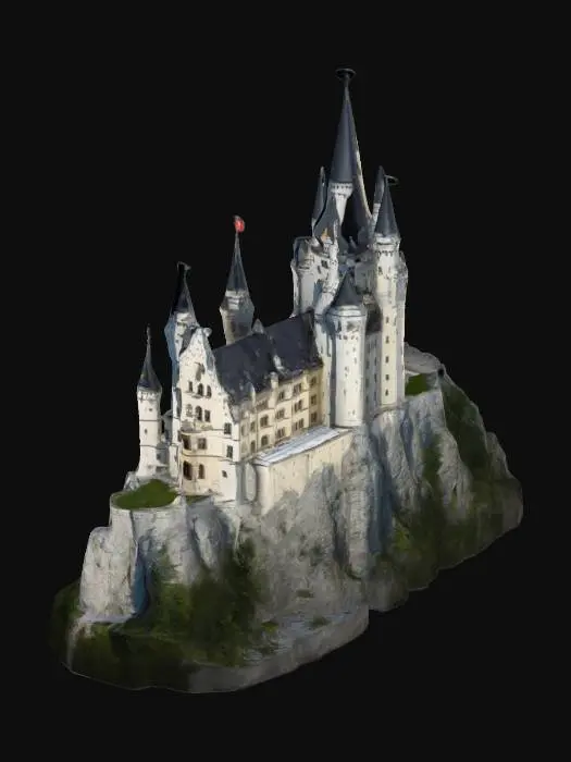 3D model for Castle on the rock, Neuschwanstein style