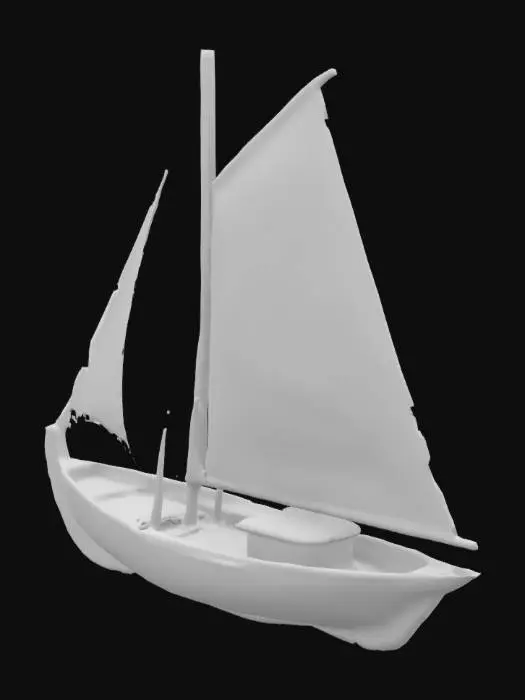 3D model for A simple 18th century Sloop. Low verticles count