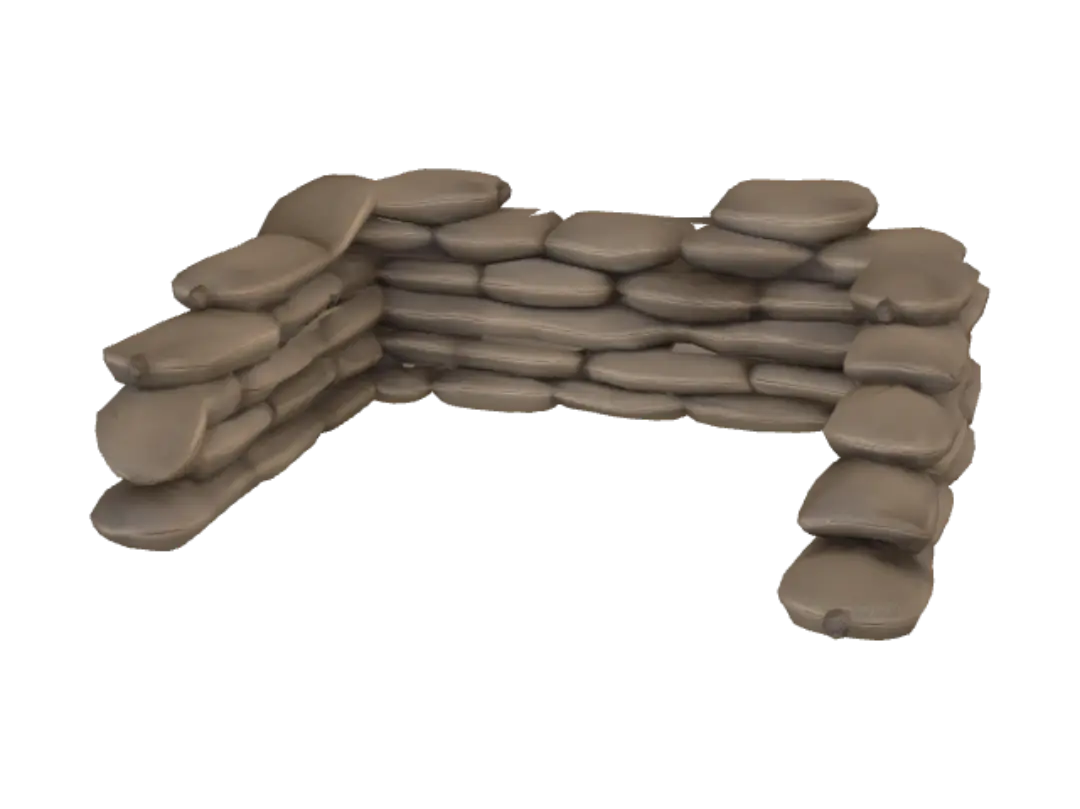 Sandbag Archway - Dusty 3D model, vytvořený pomocí AI