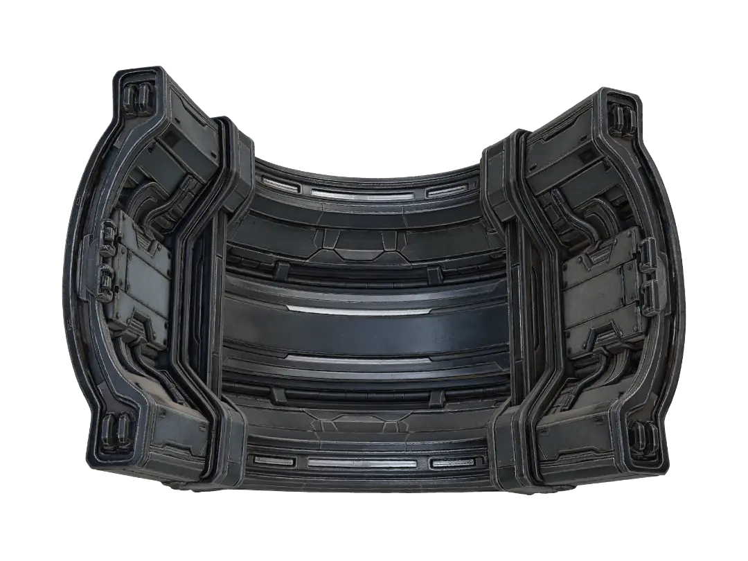 Curved Starship Hull Segment 3D model, vytvořený pomocí AI