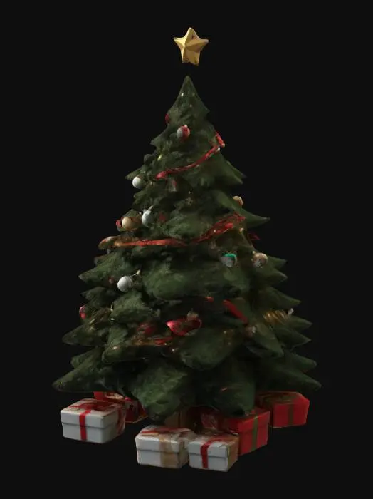 3D model for Christmas Tree with Christmas elements