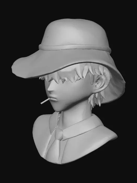3D model for Mysterious Figure with Hat and a cigarette