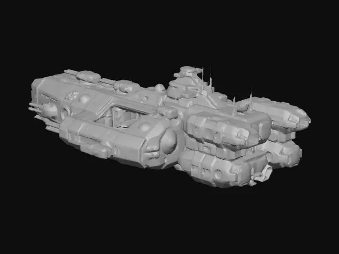 3D model for Nebula Warship in Deep Space