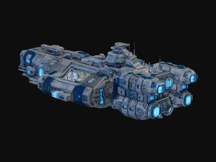 3D model for Nebula Warship in Deep Space