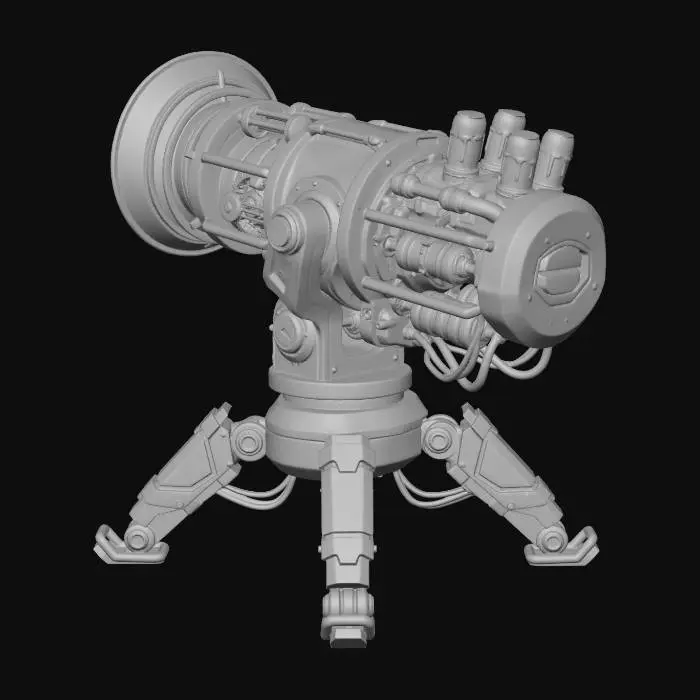 3D model for Steampunk Spotlight Cannon