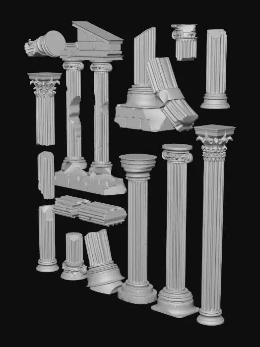 3D model for Fragmented Classical Columns