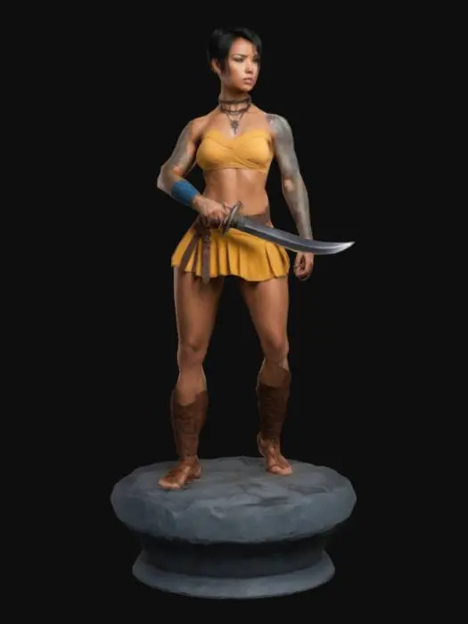 3D model for Warrior on a Pedestal