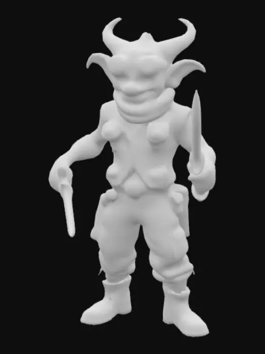 3D model for Steampunk hobgoblin dualwield silver decorated blacksteel daggers.