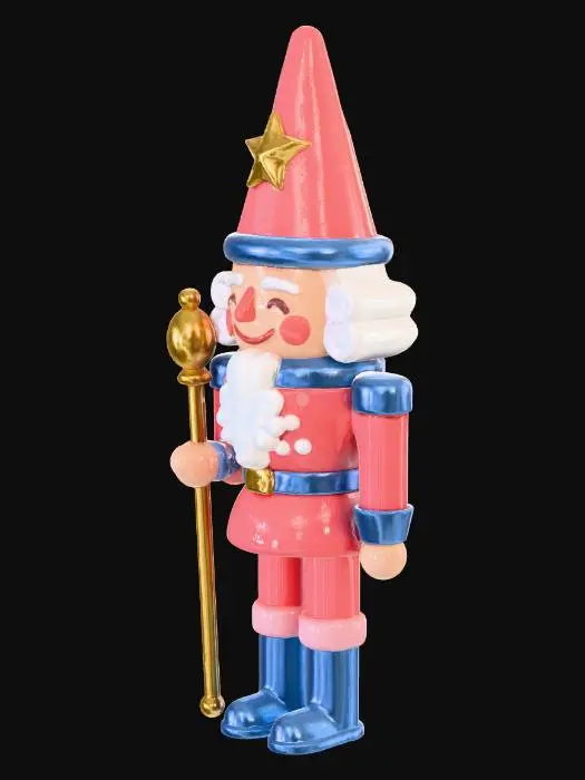 3D model for Pink blue pastel nutcracker