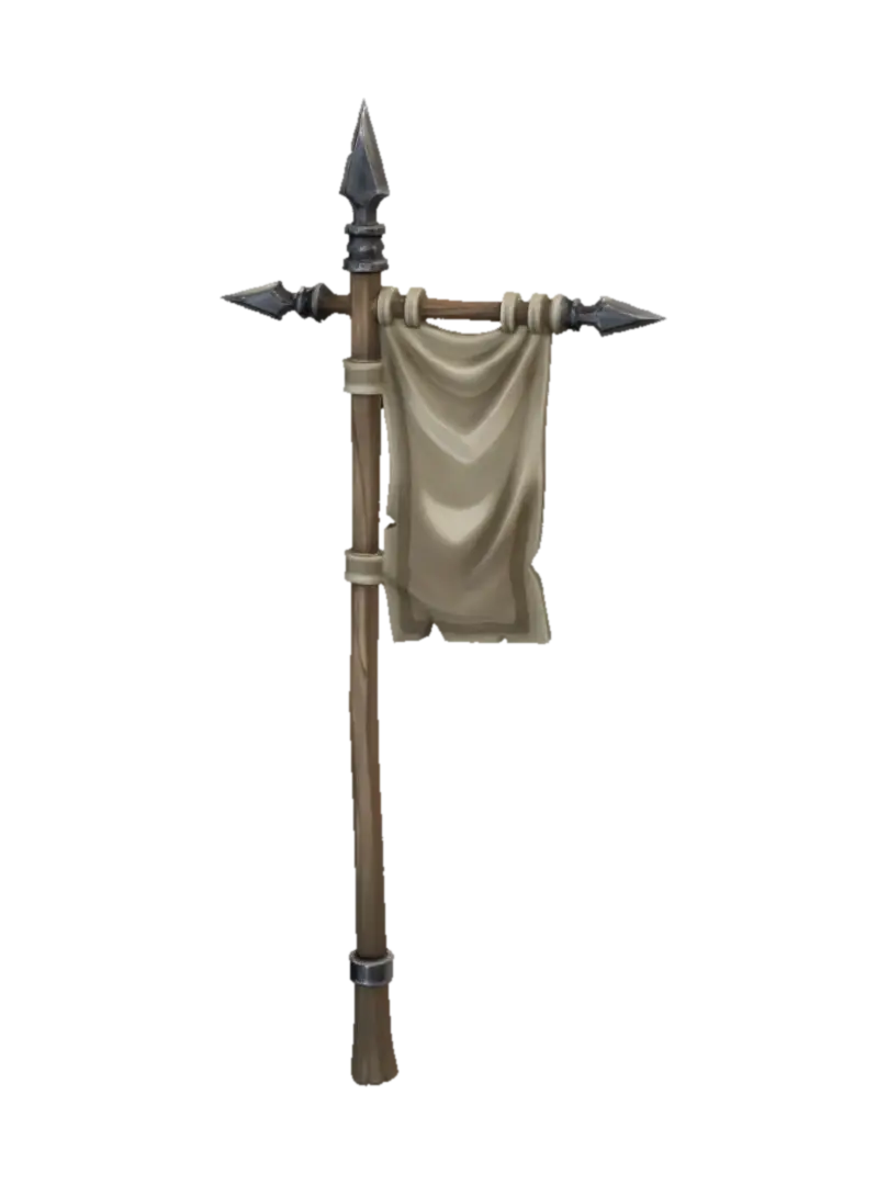 3D-модель stylized medieval banner with long pole, elongated vertical wooden pole, small… - Silhouette, згенерована ШІ