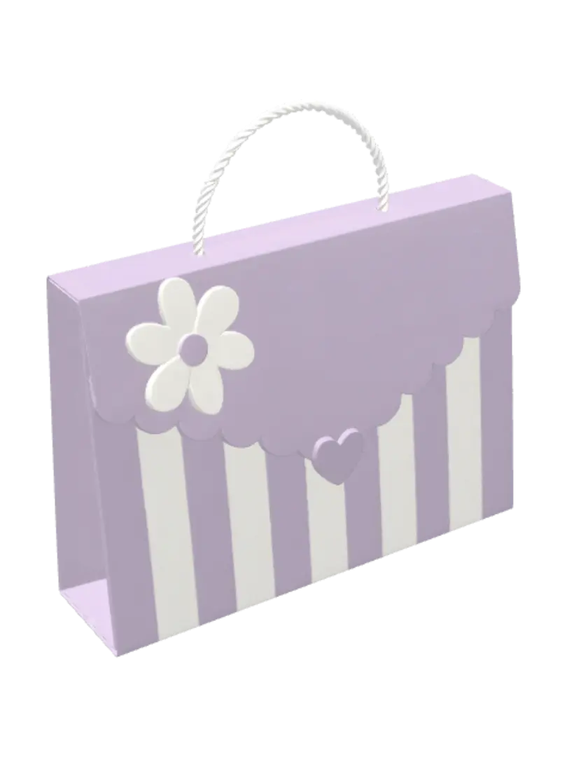 Lilac Striped Gift Bag - Present 的 AI 生成 3D 模型