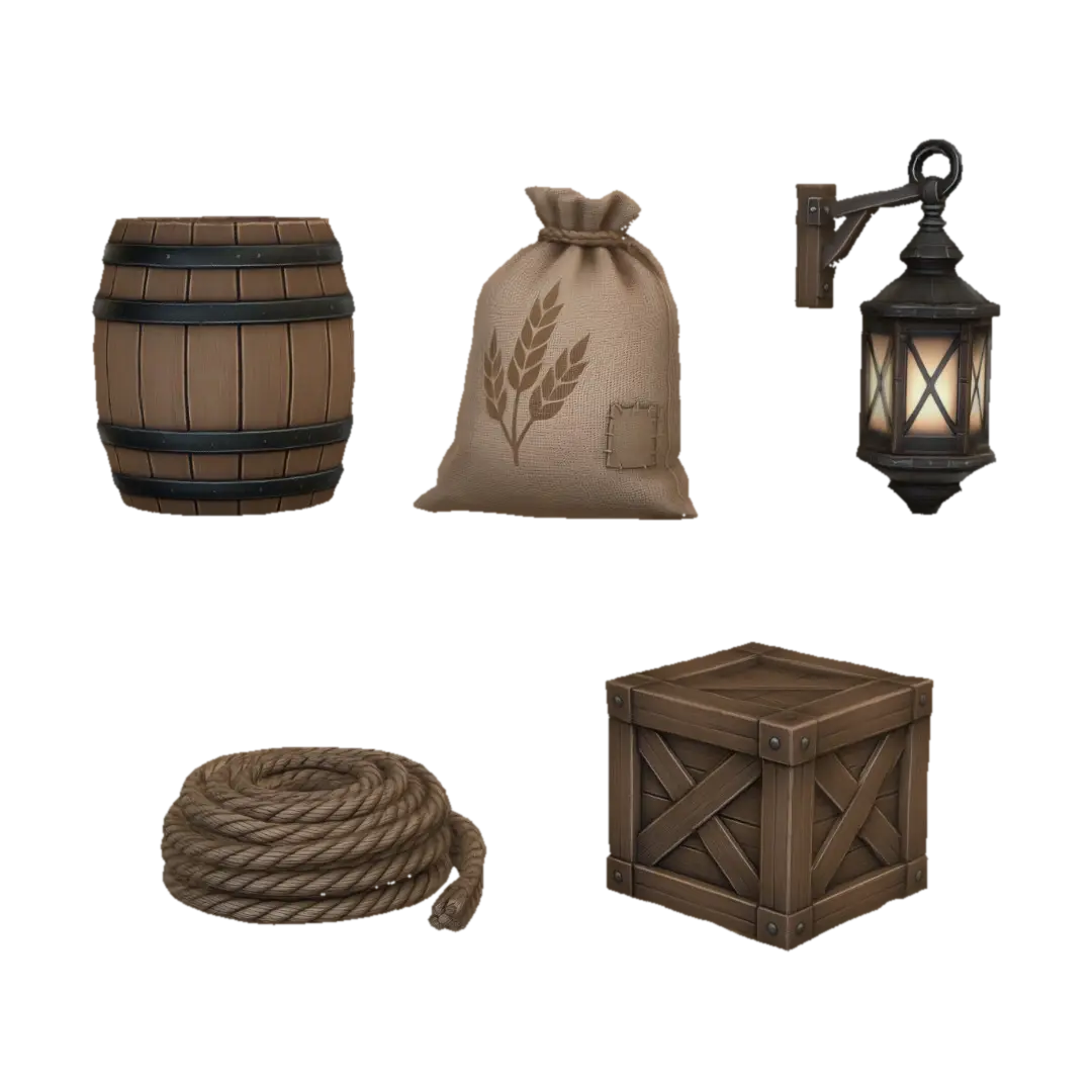 Old World Supplies - Poster-3D-modell, genererad av AI