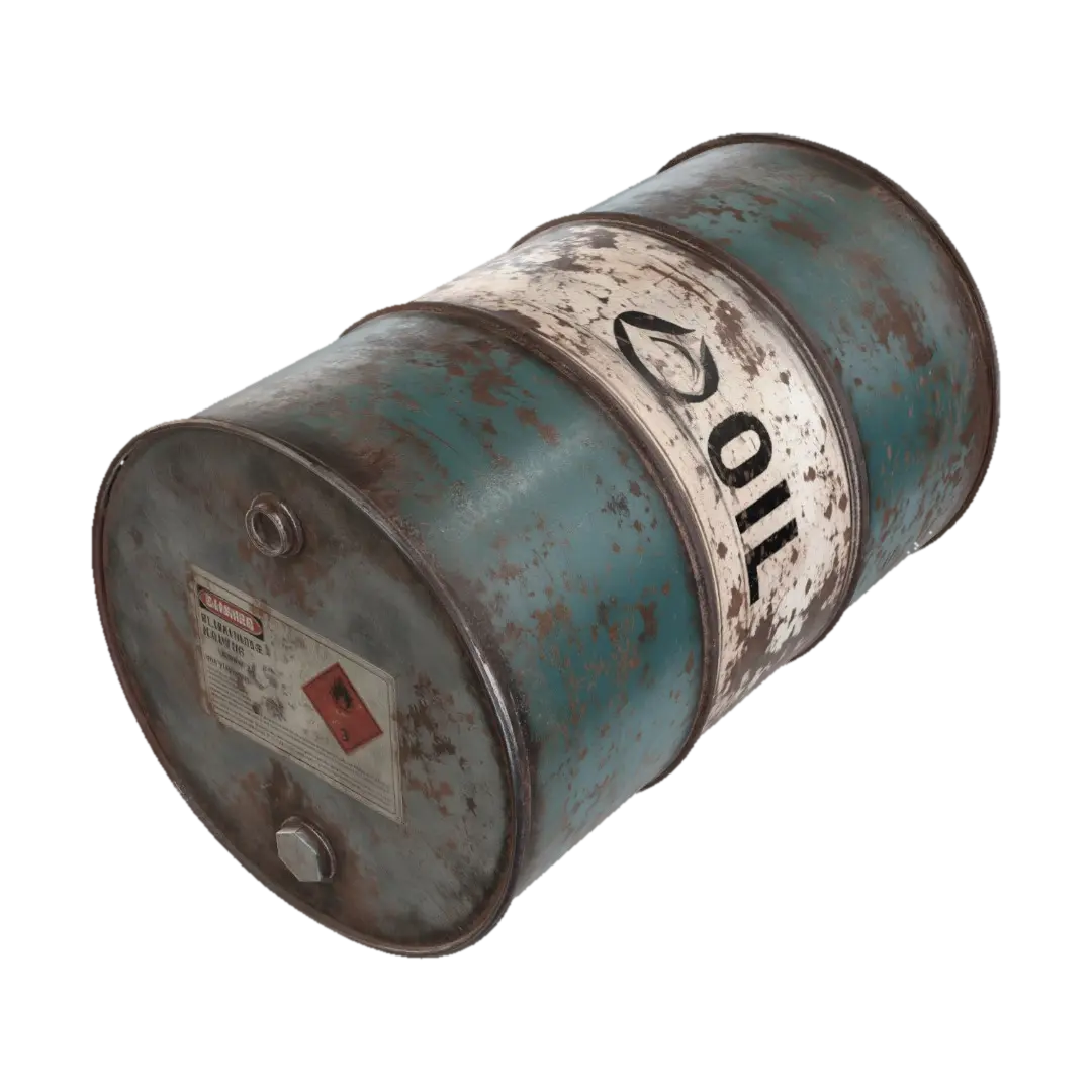 3D-модель A detailed industrial oil barrel drum scene prop, studio render, PBR materials, dense UV…, згенерована ШІ