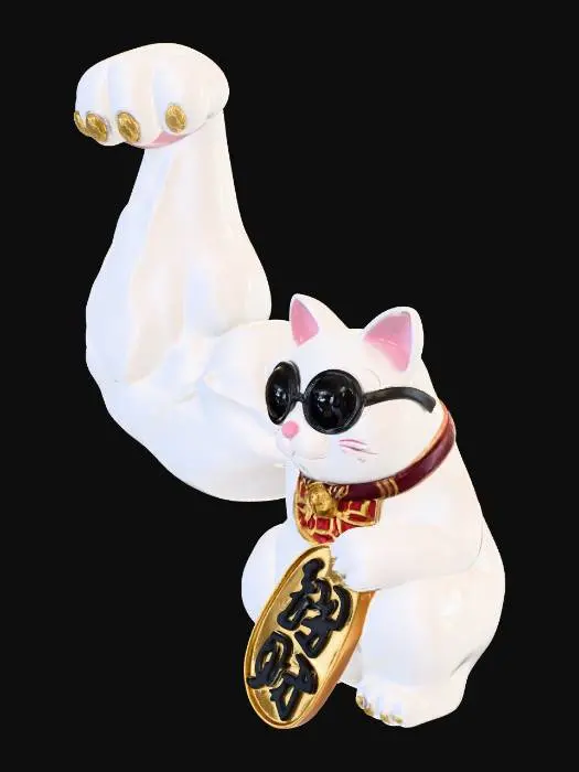 3D model for Muscular Maneki-neko, filled inside