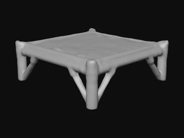 3D model for Wooden Platform in Grassland