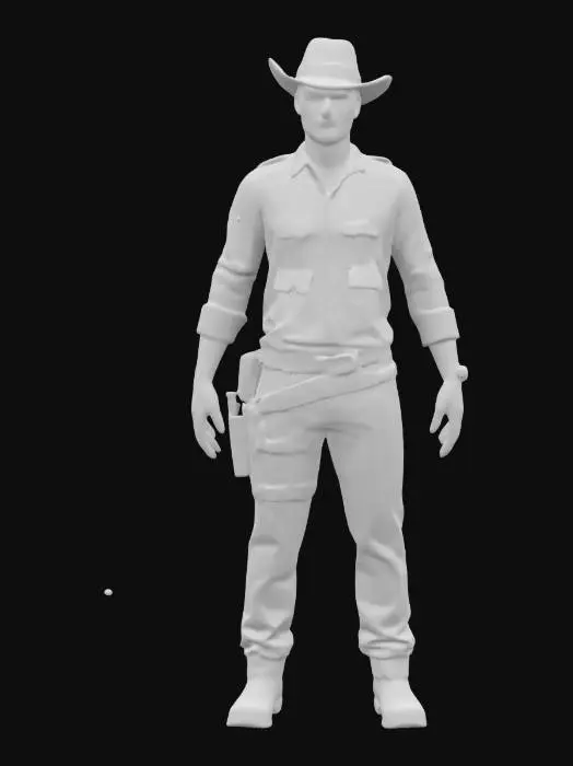 3D model for photorealistic, high poly model, 4k, character model stood unarmed in an A-pose, of Andrew Lincoln as Rick Grimes from The Walking Dead. 