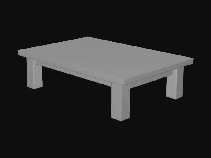 3D model for gerçekçi ahşap bir oturma odası masası