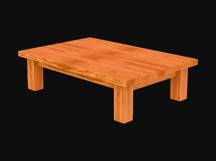 3D model for gerçekçi ahşap bir oturma odası masası