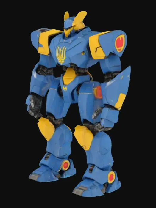 3D model for Megabots, giga-mecha,  Ukrainian Giant Mecha with Ukrainian tridant logo on chest
#AroundTheWorld#