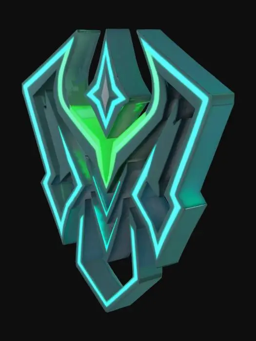 3D model for Neon Voltron style shield emblem