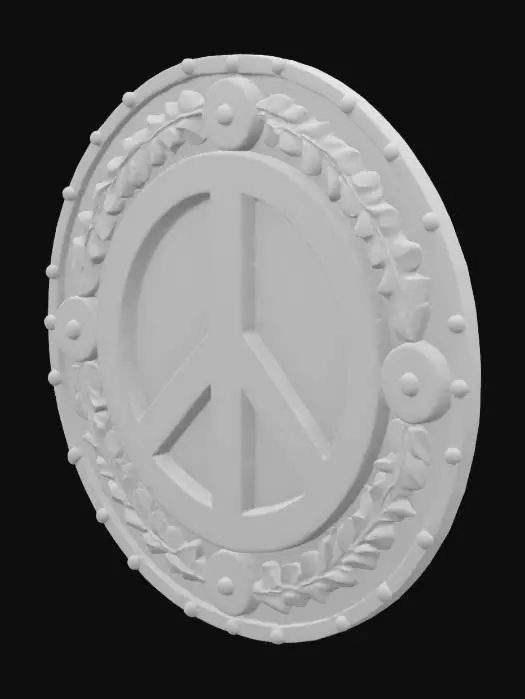 3D model for Peace emblem, truth, unity, love, shield