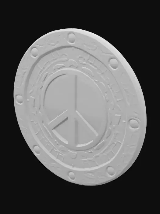 3D model for Peace emblem, truth, unity, love, shield