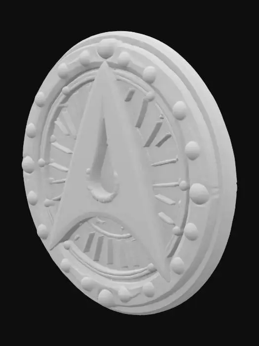 3D model for A Star Trek Delta badge, Diablo art style, #emblem#, Steampunk, Ultra Realistic, emblem