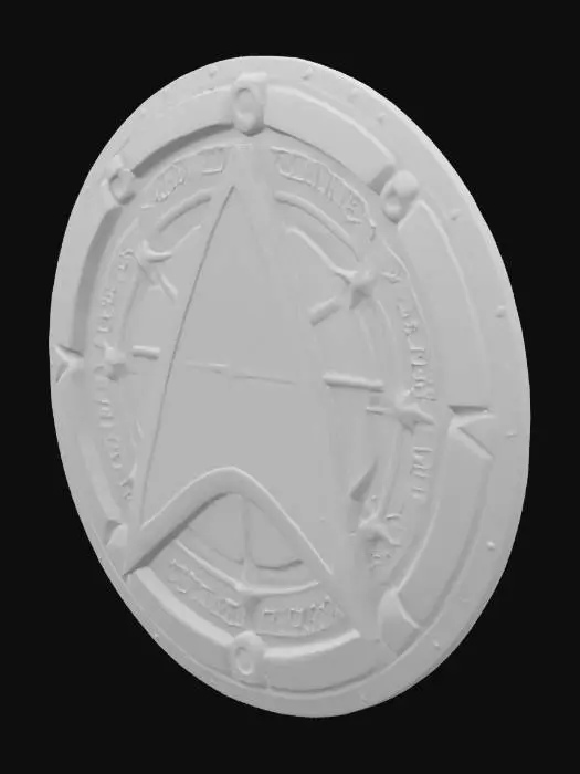 3D model for A Star Trek Delta badge, Diablo art style, #emblem#, Steampunk, Ultra Realistic, emblem