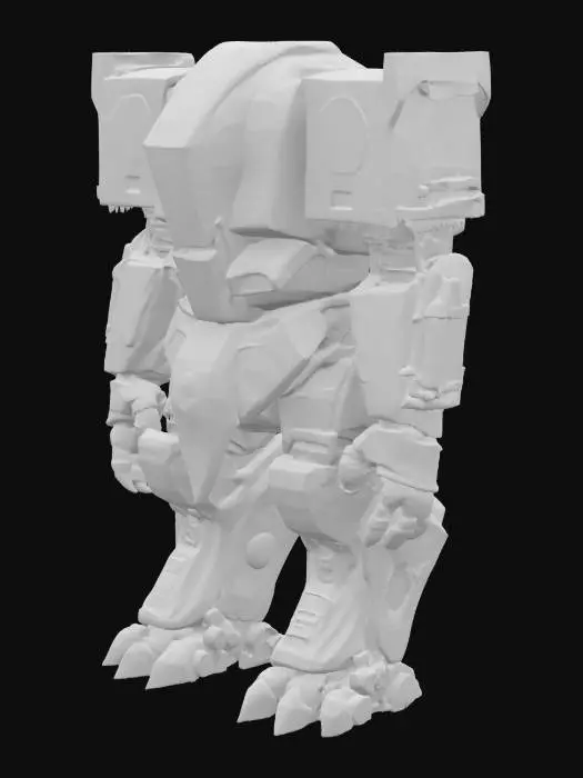 3D model for #emblem#, Ukrainian Giant Magic Mecha Army kaiju giant game asset, 