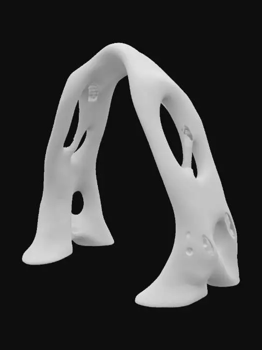 3D model for catenary arch by Gaudi, designed using catenary arches. combine zaha hadid and gaudi, Hằng Nga Guesthouse, Arch, #arch#, arch only