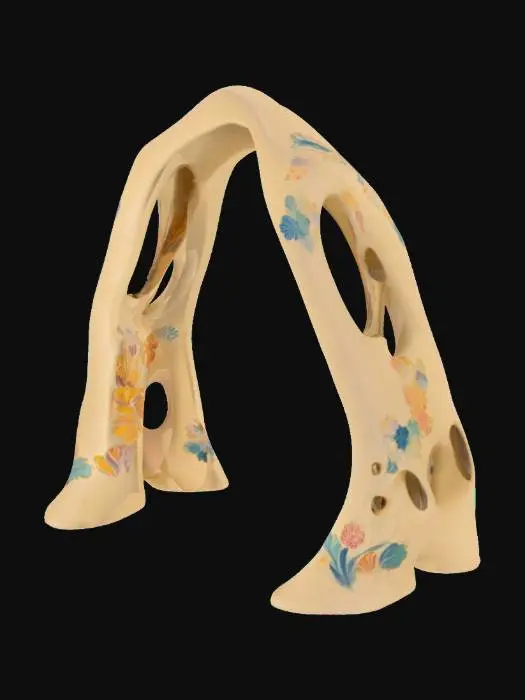 3D model for catenary arch by Gaudi, designed using catenary arches. combine zaha hadid and gaudi, Hằng Nga Guesthouse, Arch, #arch#, arch only