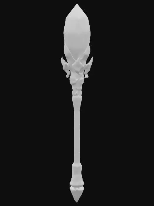 3D model for The staff of Gandalf-Odin-Merlin with a purple quartz crystal on top