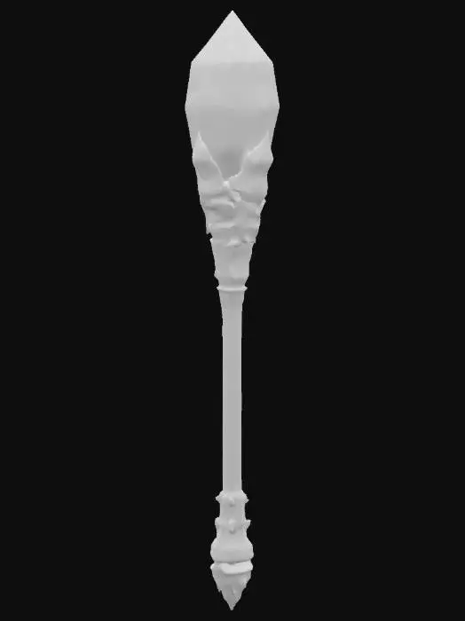 3D model for The staff of Gandalf-Odin-Merlin with a purple quartz crystal on top